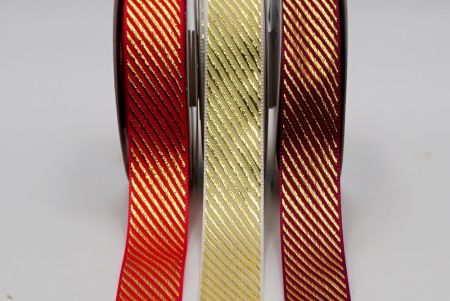 Metallic Diagonal Line Design Ribbon_K211
